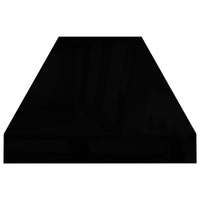 Scaffale a Parete Nero Lucido 90x23,5x3,8 cm in MDF cod mxl 33356