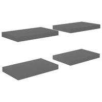 Scaffali a Parete 4 pz Grigio Lucido 40x23x3,8 cm in MDF 323786