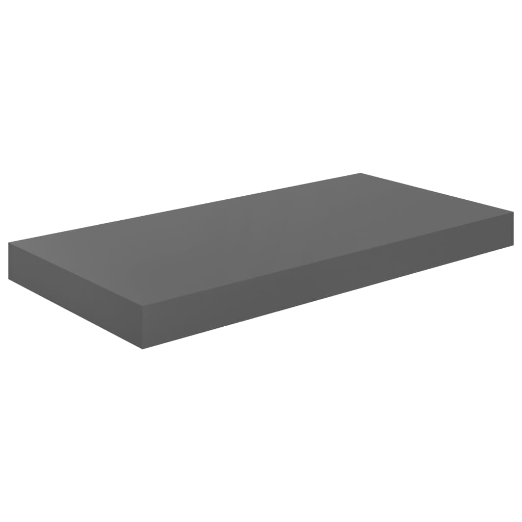 Scaffali a Parete 4 pz Grigio Lucido 50x23x3,8 cm in MDF 323789