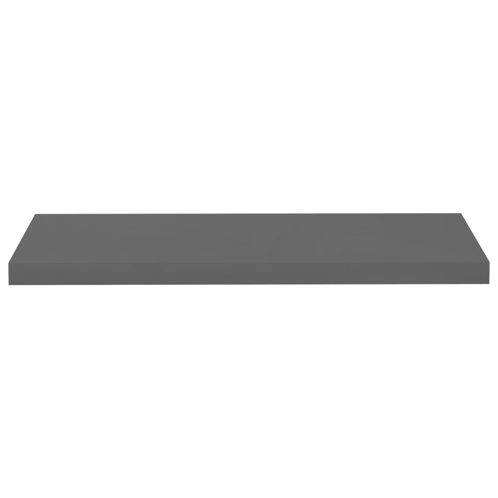 Scaffali a Parete 4 pz Grigio Lucido 80x23,5x3,8 cm in MDF 323795