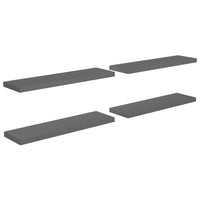 Scaffali a Parete 4 pz Grigio Lucido 90x23,5x3,8 cm in MDF cod mxl 32935