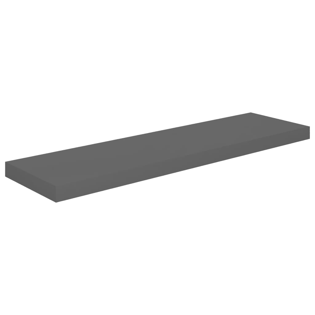 Scaffali a Parete 4 pz Grigio Lucido 90x23,5x3,8 cm in MDF 323798