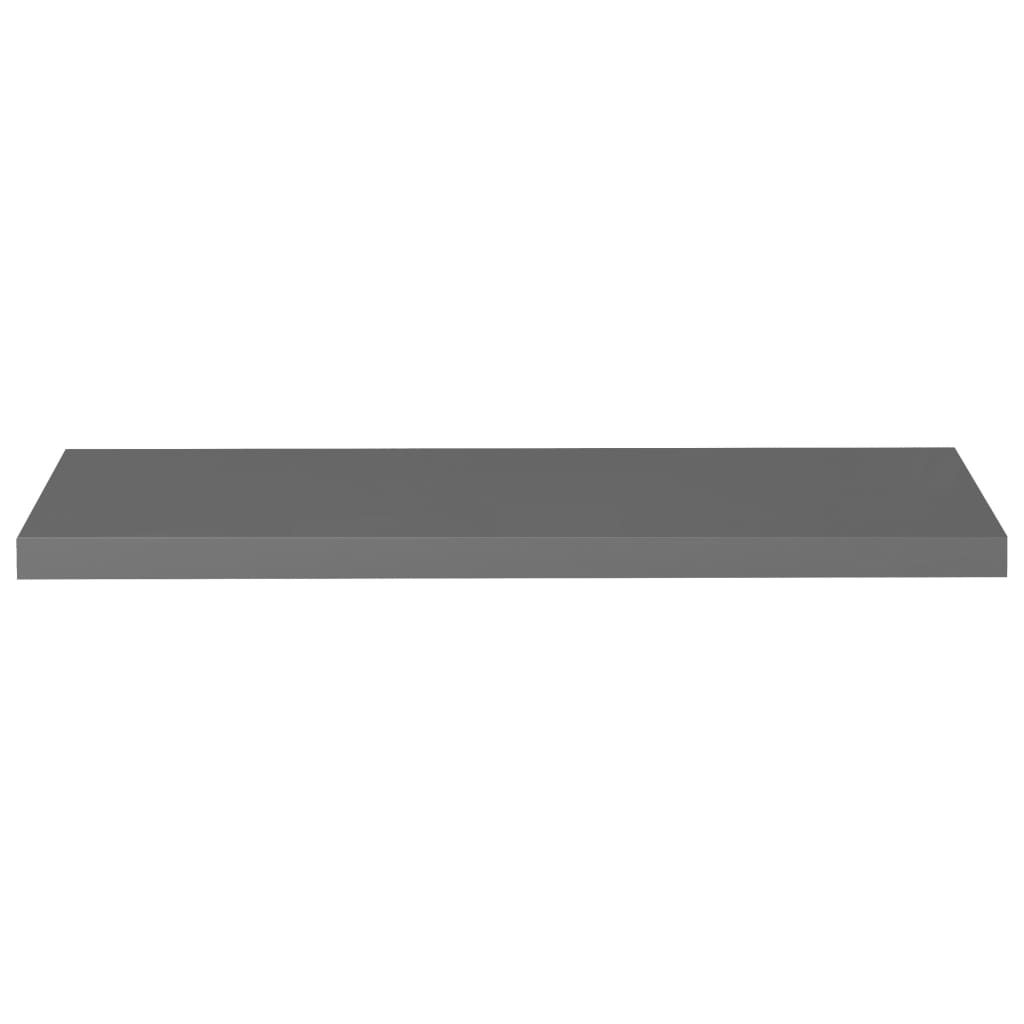 Scaffali a Parete 4 pz Grigio Lucido 90x23,5x3,8 cm in MDF 323798