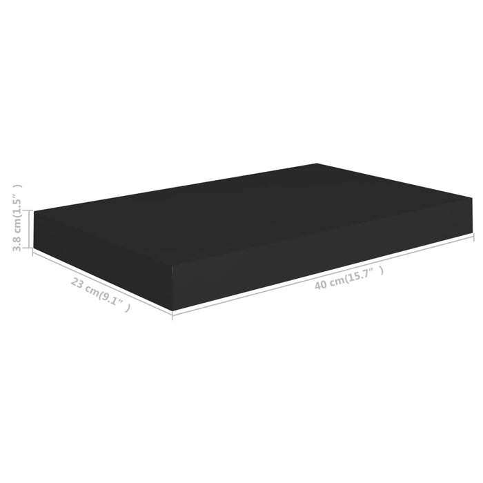 Scaffale a Parete Nero 40x23x3,8 cm in MDF cod mxl 33439