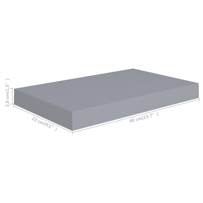 Scaffale a Parete Grigio 40x23x3,8 cm in MDF cod mxl 40191