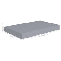 Scaffali a Parete 4 pz Grigi 40x23x3,8 cm in MDF 323849