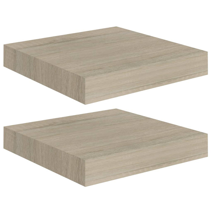 Mensole a Muro 2 pz Rovere 23x23,5x3,8 cm in MDF 323866