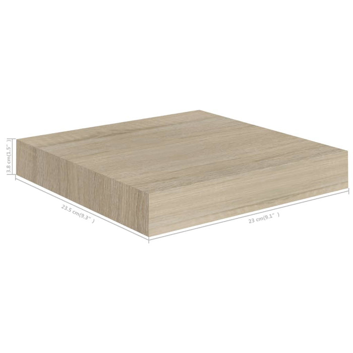 Mensole a Muro 2 pz Rovere 23x23,5x3,8 cm in MDF 323866