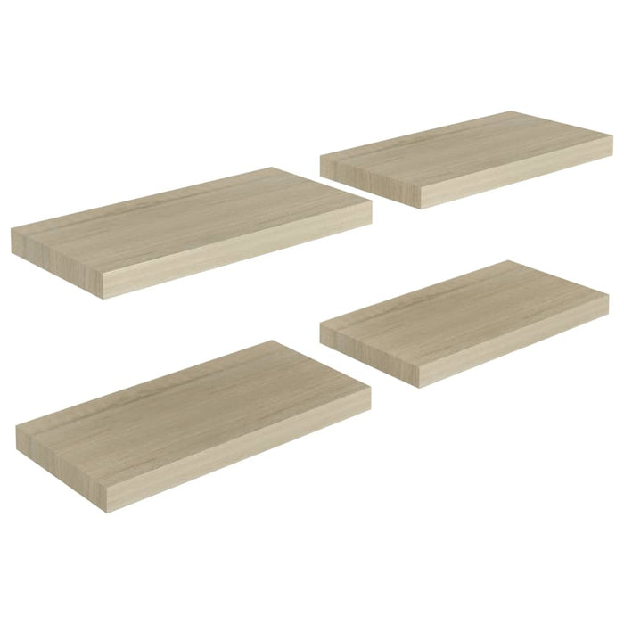 Scaffali a Parete 4 pz Rovere 50x23x3,8 cm in MDF 323873