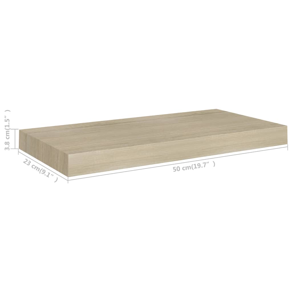 Scaffali a Parete 4 pz Rovere 50x23x3,8 cm in MDF 323873