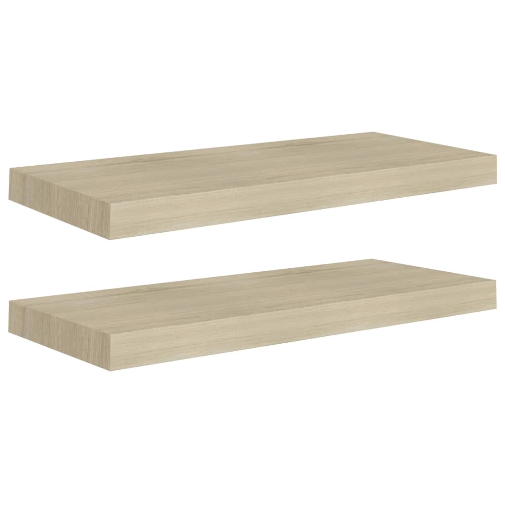 Scaffali a Parete 2 pz Rovere 60x23,5x3,8 cm in MDF cod mxl 33518