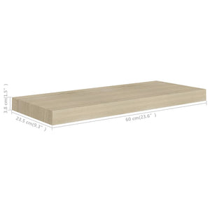 Scaffali a Parete 2 pz Rovere 60x23,5x3,8 cm in MDF cod mxl 33518