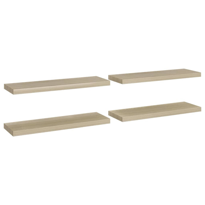 Scaffali a Parete 4 pz Rovere 80x23,5x3,8 cm in MDF 323879