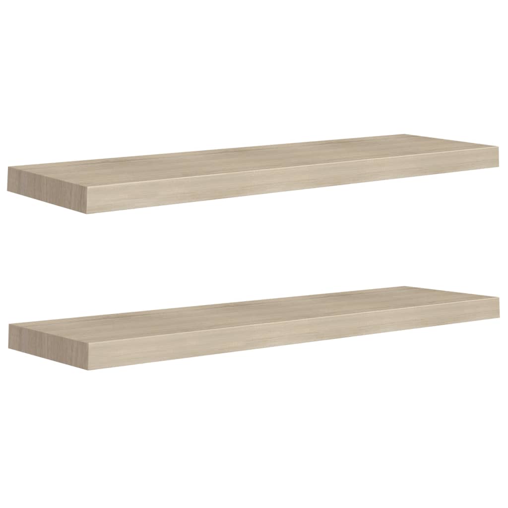 Scaffali a Parete 2 pz Rovere 90x23,5x3,8 cm in MDF cod mxl 33526