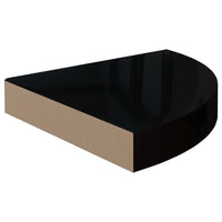 323891  Floating Corner Shelves 4 pcs High Gloss Black 25x25x3,8 cm MDF 323891