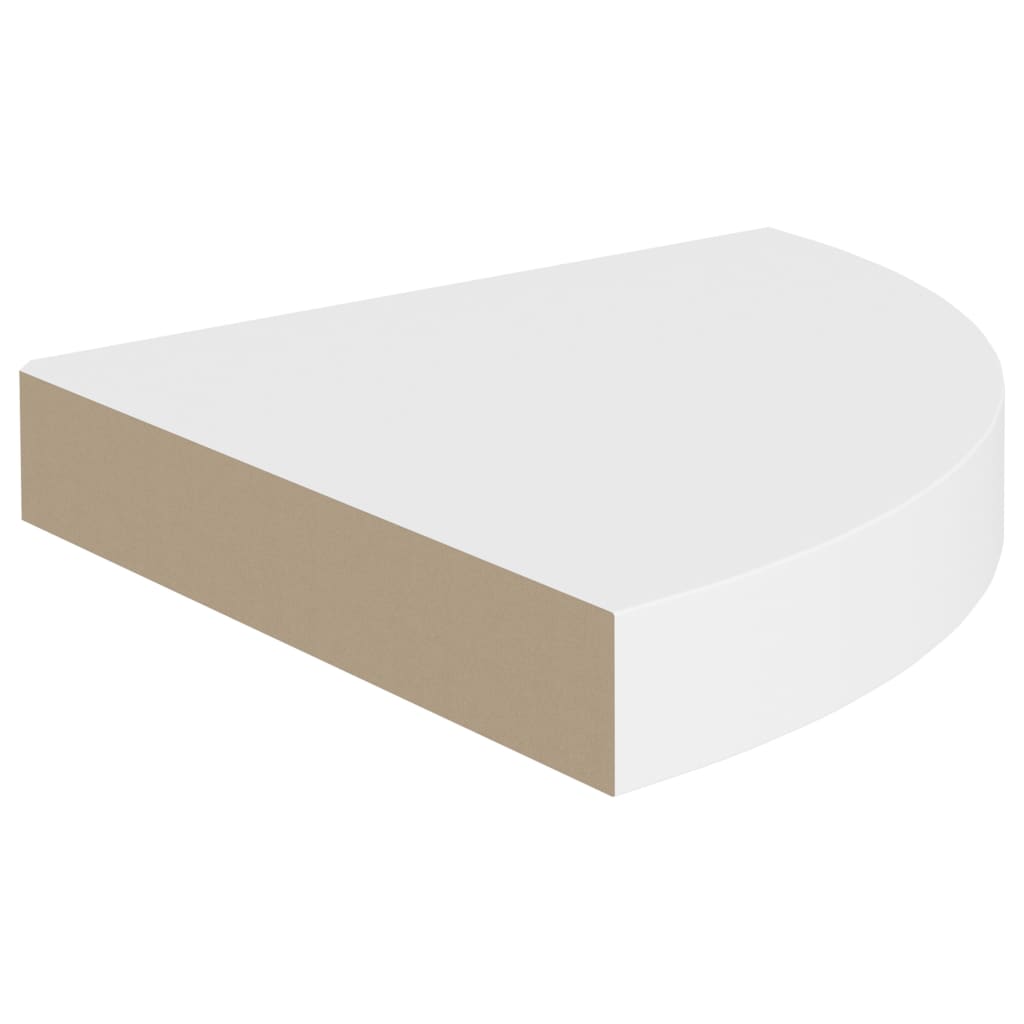 Scaffale Angolare a Parete Bianco 25x25x3,8 cm in MDF 323895