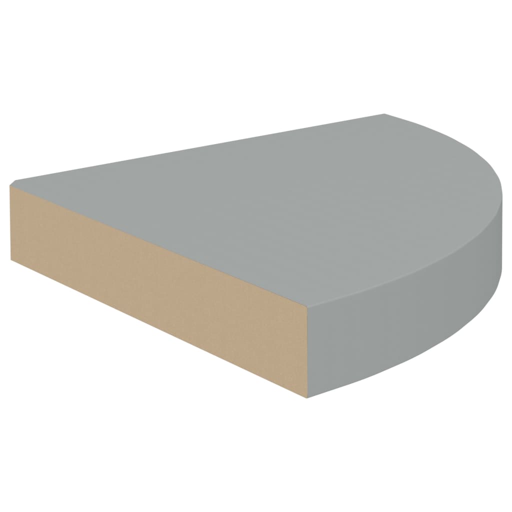 Scaffale Angolare a Parete Grigio 25x25x3,8 cm in MDF cod mxl 60033