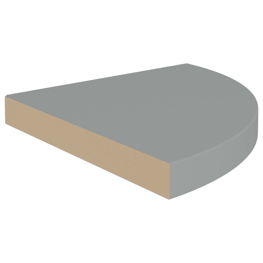 Scaffale Angolare a Parete Grigio 35x35x3,8 cm in MDF 323922