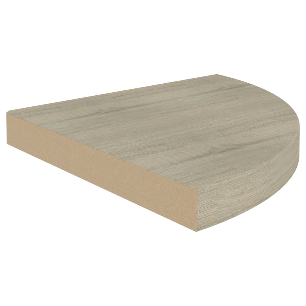 Scaffali Angolari a Parete 2 pz Rovere 35x35x3,8 cm MDF 323926