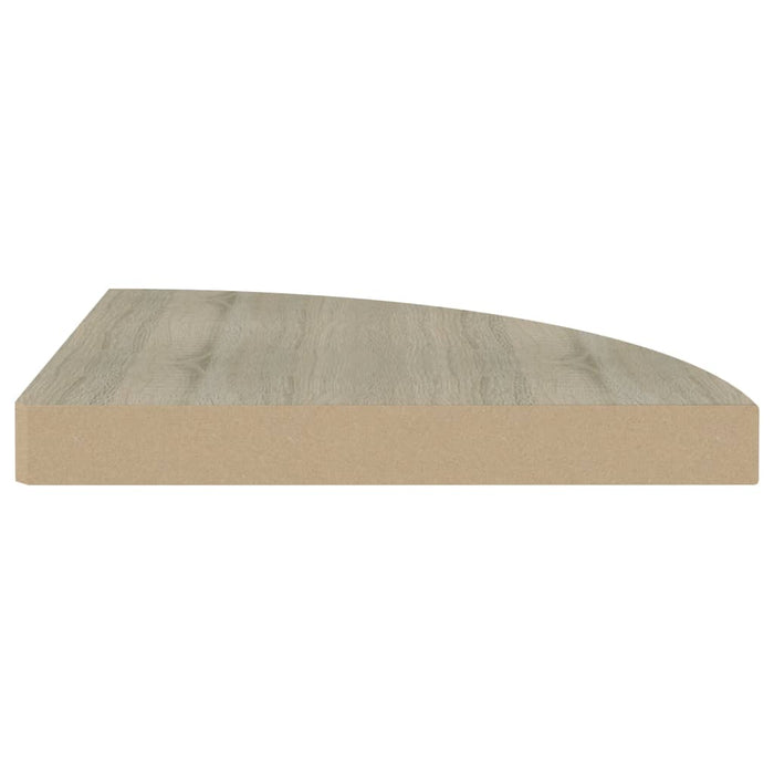 Scaffali Angolari a Parete 2 pz Rovere 35x35x3,8 cm MDF 323926