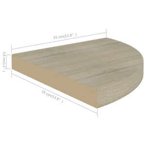 Scaffali Angolari a Parete 2 pz Rovere 35x35x3,8 cm MDF 323926