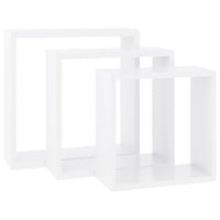 Mensole a Cubo da Parete 3 pz Bianco in MDF cod mxl 33293