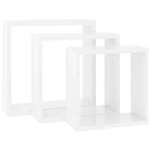 Mensole a Cubo da Parete 3 pz Bianco in MDF cod mxl 33293