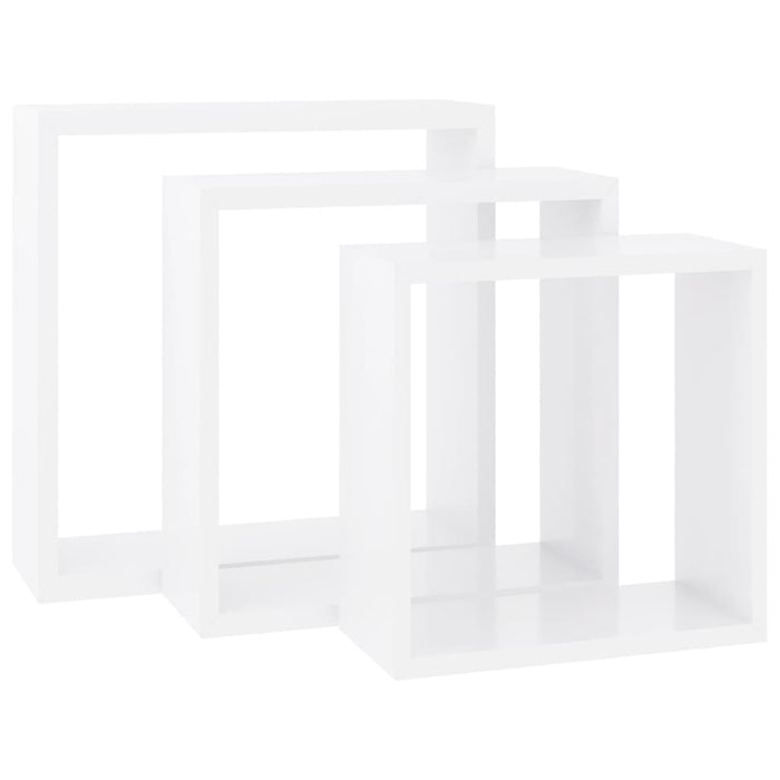 Mensole a Cubo da Parete 3 pz Bianco in MDF cod mxl 33293