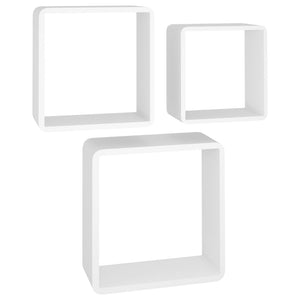 Mensole a Cubo da Parete 3 pz Bianco in MDF cod mxl 61296