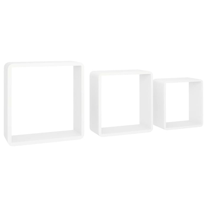 Mensole a Cubo da Parete 3 pz Bianco in MDF cod mxl 61296