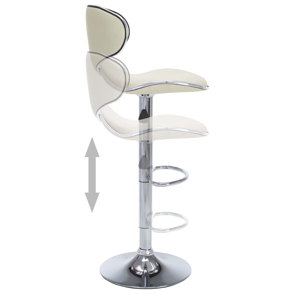 323647  Bar Stools 2 pcs Cream Faux Leather 323647