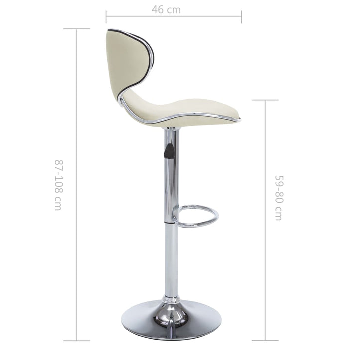 323647  Bar Stools 2 pcs Cream Faux Leather 323647