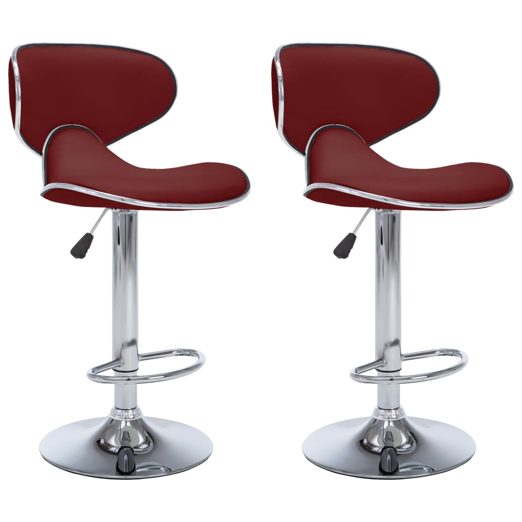 323649  Bar Stools 2 pcs Wine Red Faux Leather 323649