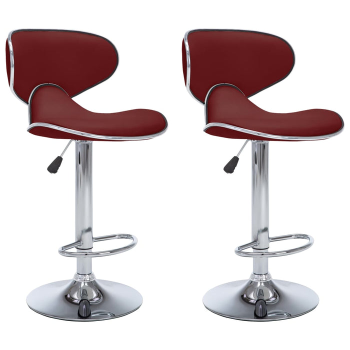 323649  Bar Stools 2 pcs Wine Red Faux Leather 323649