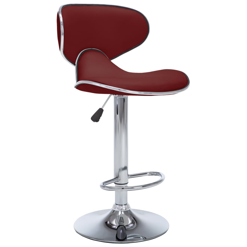 323649  Bar Stools 2 pcs Wine Red Faux Leather 323649