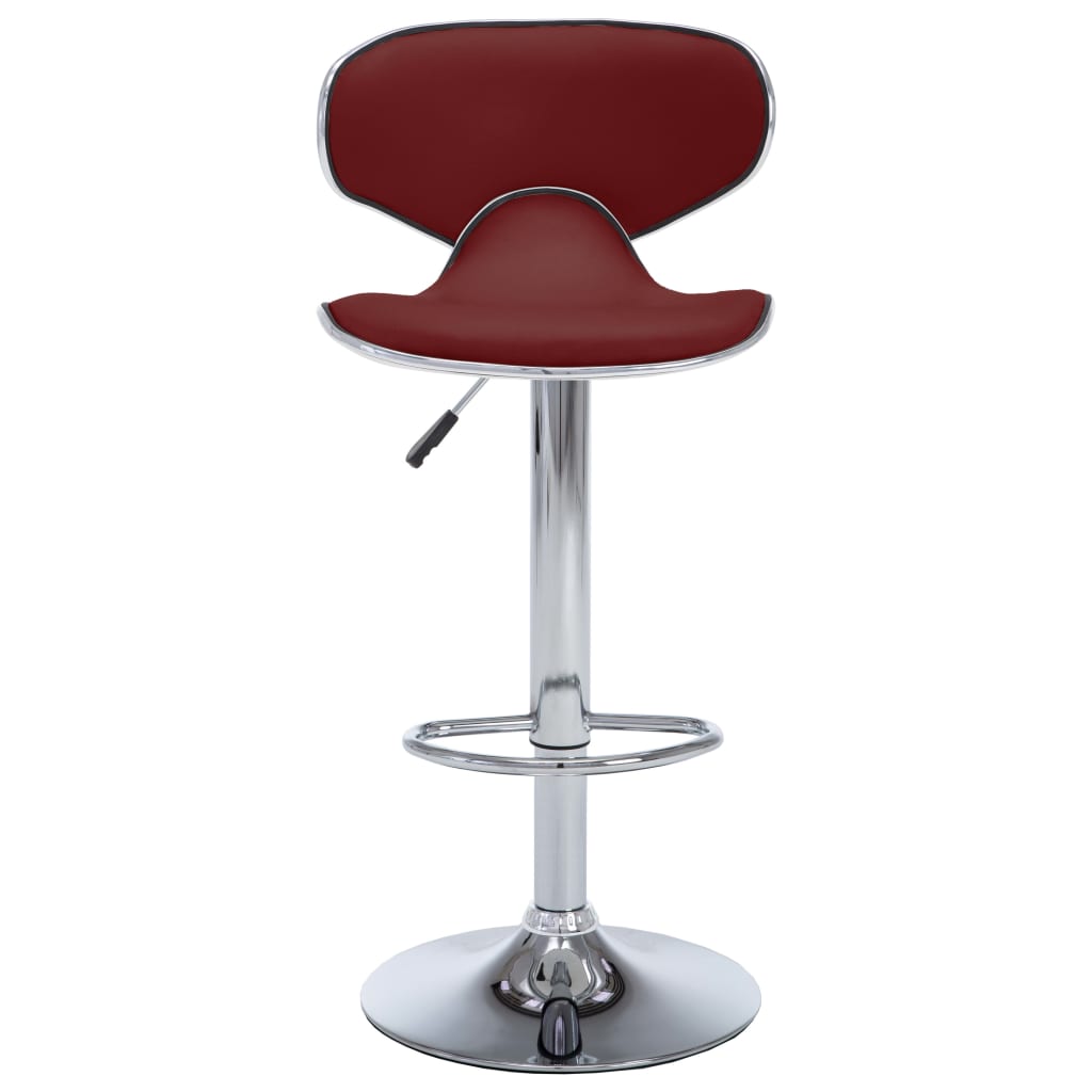 323649  Bar Stools 2 pcs Wine Red Faux Leather 323649