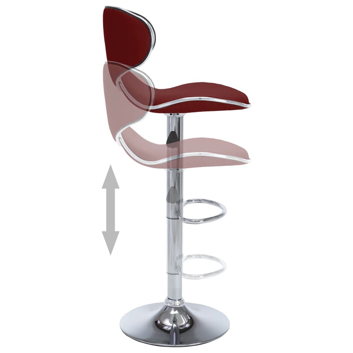 323649  Bar Stools 2 pcs Wine Red Faux Leather 323649