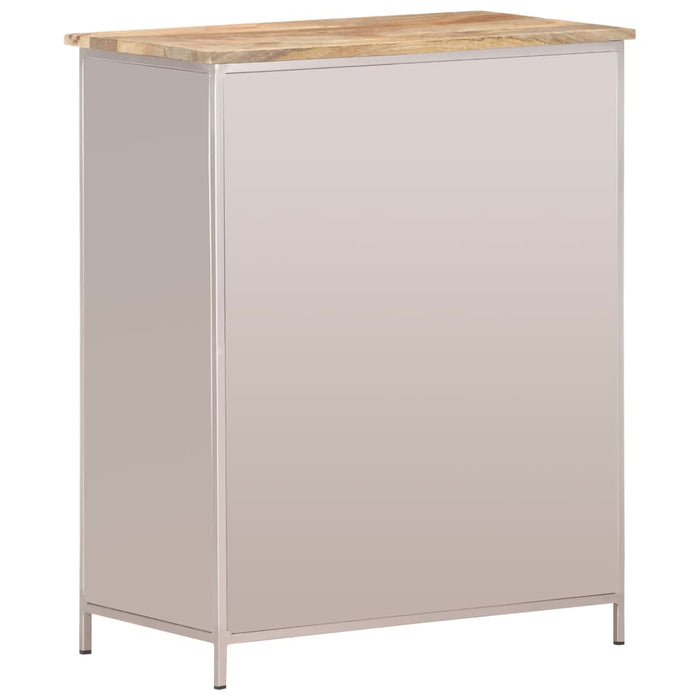 Credenza 60x35x75 cm in Legno di Mango Grezzo e Ferro 323736