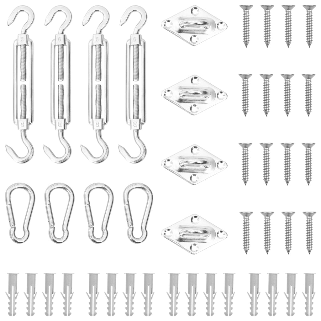 Set Accessori per Vela Parasole 12 pz in Acciaio Inossidabile 310241