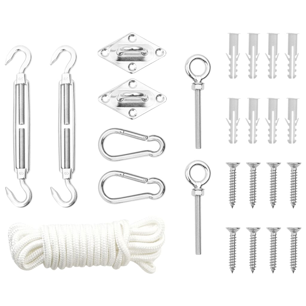 Set Accessori per Vela Parasole 9 pz in Acciaio Inossidabile 310248