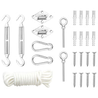 Set Accessori per Vela Parasole 9 pz in Acciaio Inossidabile 310248