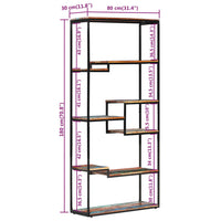 Libreria 80x30x180 cm in Massello di Recupero cod mxl 16668