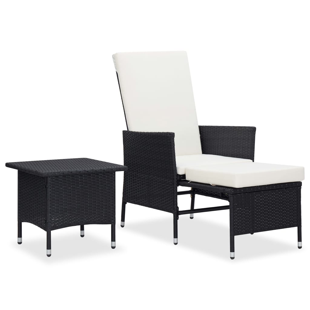 Set Divani da Giardino 2 pz con Cuscini in Polyrattan Nero cod mxl 37752