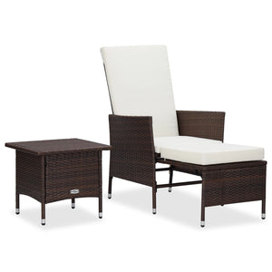 Set Divani da Giardino 2 pz con Cuscini in Polyrattan Marrone 310232