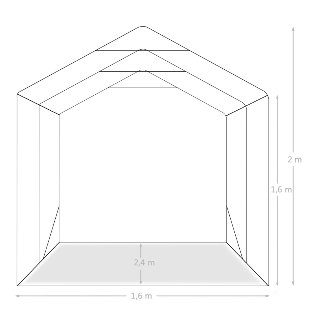 Tenda Garage in PVC 1,6x2,4 m Verde cod mxl 66354