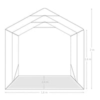 Tenda Garage in PVC 1,6x2,4 m Verde cod mxl 66354