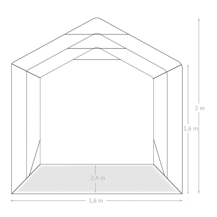 Tenda Garage in PVC 1,6x2,4 m Verde cod mxl 66354