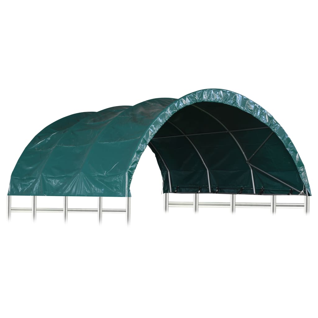 Tenda per Bestiame in PVC 3,7x3,7 m Verde cod mxl 66373