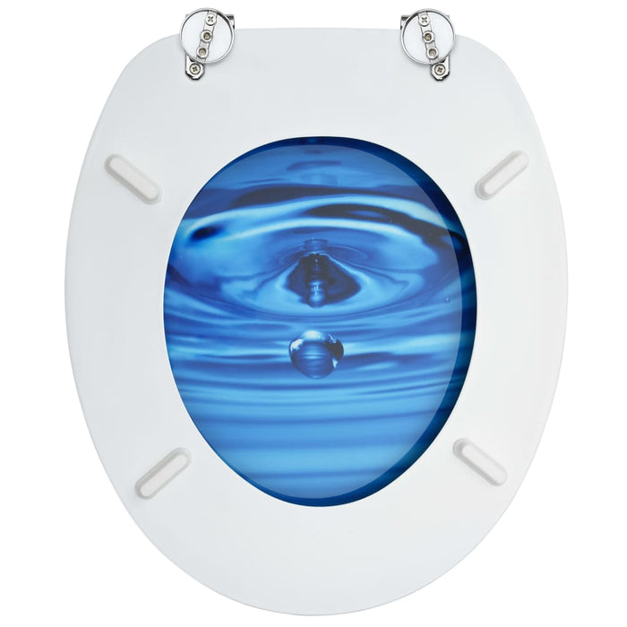 Tavolette WC con Coperchi 2 pz in MDF Blu Design Goccia d'Acqua cod mxl 42884