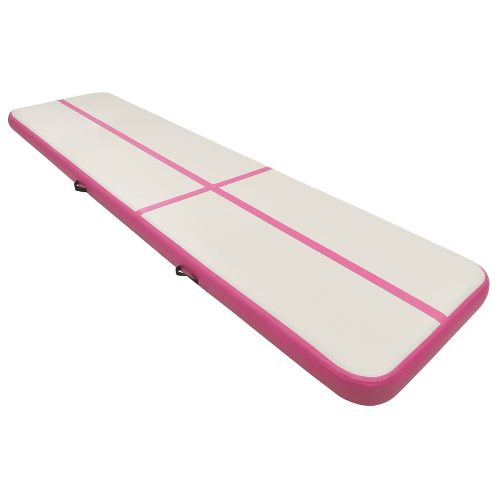 Tappetino Ginnastica Gonfiabile con Pompa 600x100x15cm PVC Rosa cod 12503